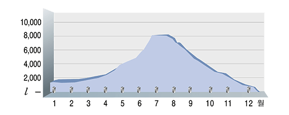 Year condensation quantity graph